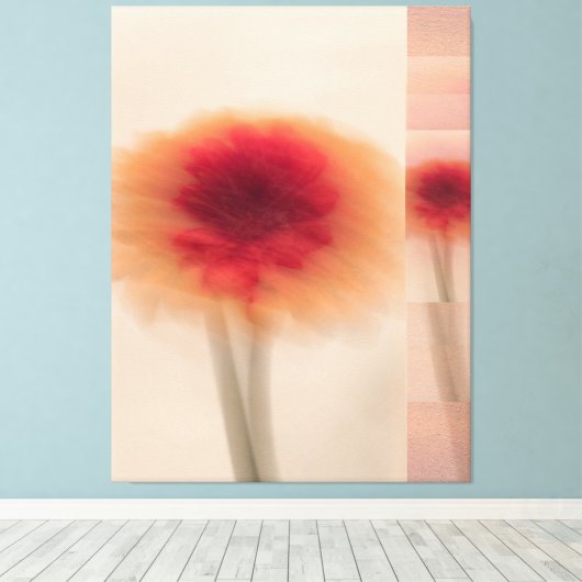 Warm Neutral Abstract Floral Wall Decor Canvas Afdruk (Insitu (Houten vloer))