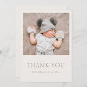 Warm Neutral Baby Shower Photo Bedankkaart (Voorkant / Achterkant)
