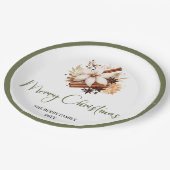 Warm Neutral Christmas Personalized Family Plates Papieren Bordje (Gekanteld)