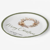Warm Neutral Christmas Personalized Family Plates Papieren Bordje (Gekanteld)