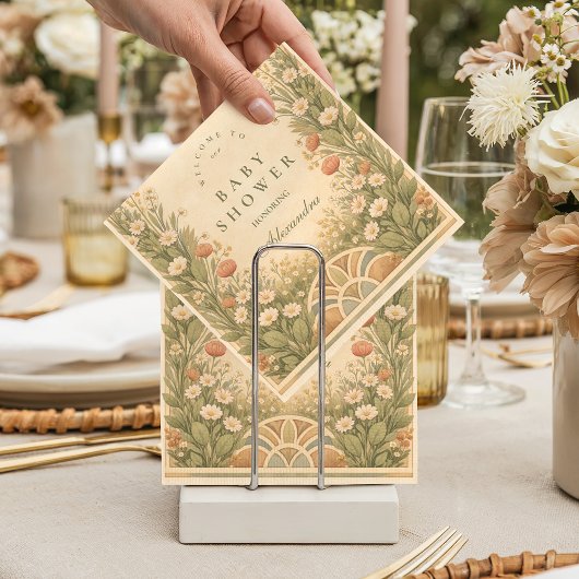 Warm Neutral Desert Botanicals Baby Shower Servet