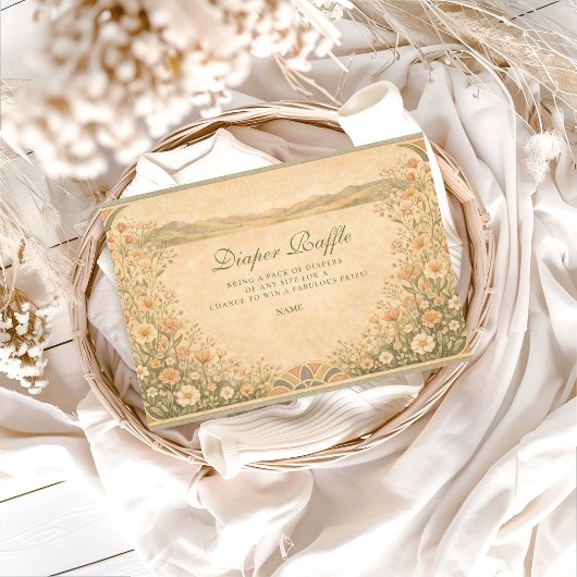 Warm Neutral Desert Botanicals Diapper Raffle Informatiekaartje