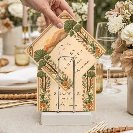 Warm Neutral Desert Canyon Botanicals Baby Shower Servet