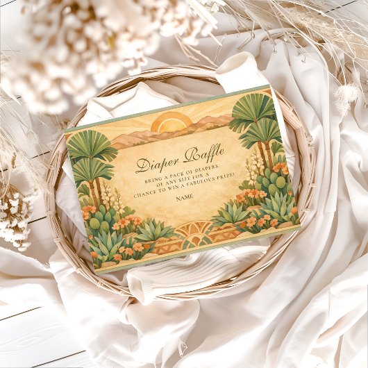 Warm Neutral Desert Canyon Diapper Raffle  Informatiekaartje