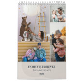 Warm Neutral Minimalist Family Photo Collage Wall Kalender (Hoes)