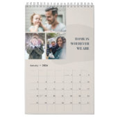 Warm Neutral Minimalist Family Photo Collage Wall Kalender (Jan 2026)