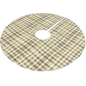 Warm Neutral Sepia Gingham Checkerboard Classic Kerstboom Rok (Gekanteld)