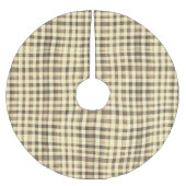 Warm Neutral Sepia Gingham Checkerboard Classic Kerstboom Rok (Voorkant)