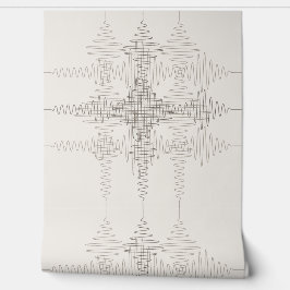 Warm Neutral Sound Wave Minimal Style Behang