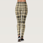 Warm Neutral Tan Brown Classic Plaid Leggings (Achterkant)
