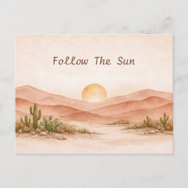 Warm Neutral Watercolor Desert Sunset Landscape Briefkaart