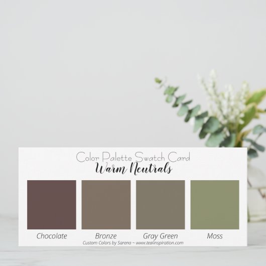 Warm Neutrals Kleurenpaletstaal Kaart (Staand voorkant)