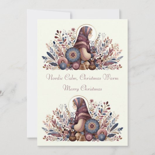 Warm Nordic Christmas Tradition Folklore  Feestdagenkaart (Voorkant)