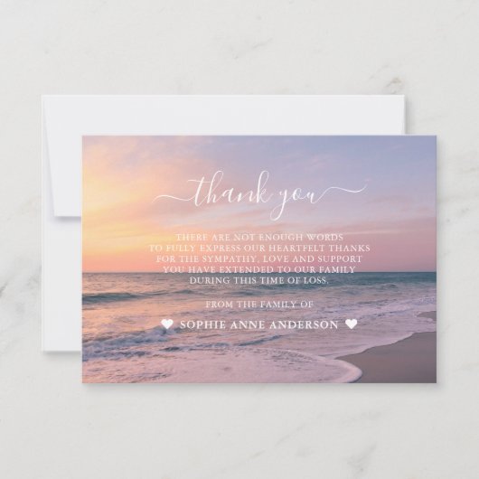 Warm Oceaan Zeezicht Foto Ter Herinnering  Bedankkaart (Voorkant)