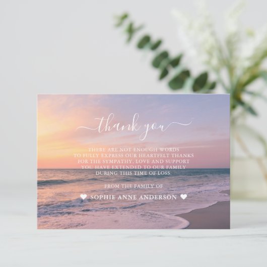 Warm Oceaan Zeezicht Foto Ter Herinnering Bedankkaart (Staand voorkant)