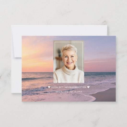 Warm Oceaan Zeezicht Foto Ter Herinnering  Bedankkaart (Achterkant)