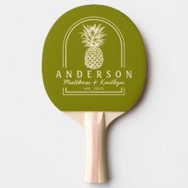 Warm Olijf Ananas Trouwboog & Naam Tafeltennisbatje