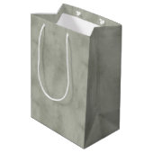 Warm Olijfgroen Kerstfeest Medium Cadeauzakje (Achterkant Gekanteld)