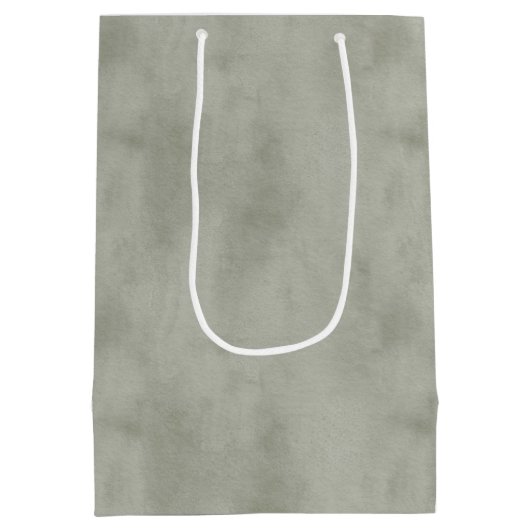 Warm Olive Green Christmas Medium Cadeauzakje (Achterkant)