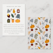 Warm omherfst essentiële boeken voor Baby shower Informatiekaartje (Voorkant / Achterkant)