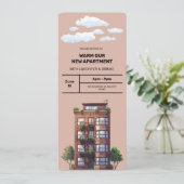 Warm onze nieuwe appartement uitnodiging (Staand voorkant)