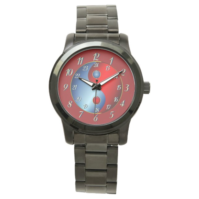 Warm op hart - rood - Yin Yang Watch Horloge (Voorkant)