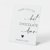 Warm op in de warme chocoladereep reclamebord met voetstuk (Voorkant)