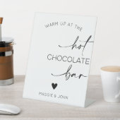 Warm op in de warme chocoladereep reclamebord met voetstuk (Insitu)