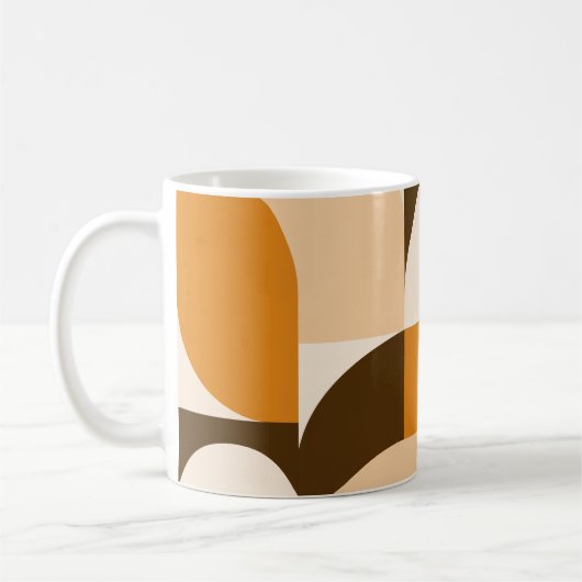 Warm Orange Geometric Composition Koffiemok (Links)