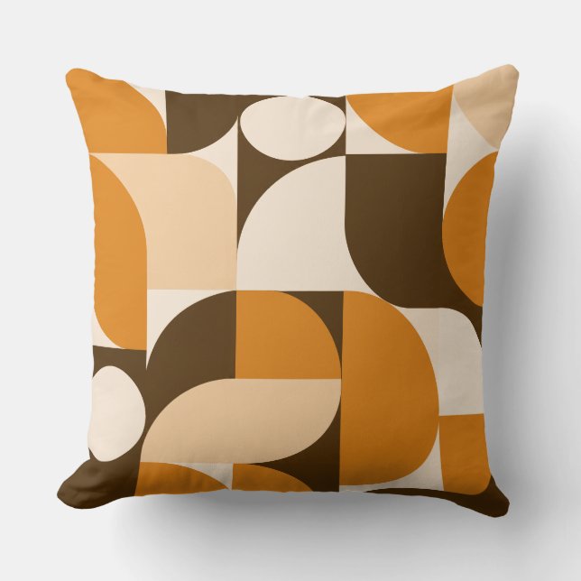 Warm Orange Geometric Composition Kussen (Voorkant)