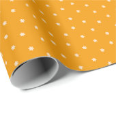 Warm Oranje Ditsy Bloem Stippen Patroon Cadeaupapier (Rol Hoek)