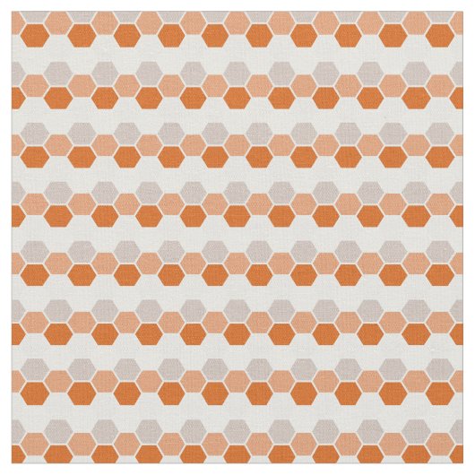 Warm Oranje geometrisch hexagram Stof (Close Up)