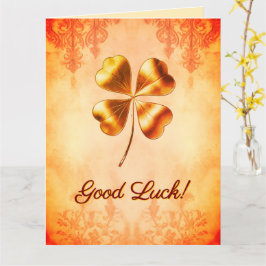 Warm Oranje Goud Vintage Stijl Veel Succes Wensen Kaart