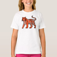 Warm Oranje Tijger Kids T-Shirt – Cute Wilde Diere
