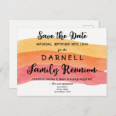 Warm Paint Brush Family Reünie Sla de datum op Aankondigingskaart (Voorkant / Achterkant)
