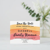 Warm Paint Brush Family Reünie Sla de datum op Aankondigingskaart (Staand voorkant)