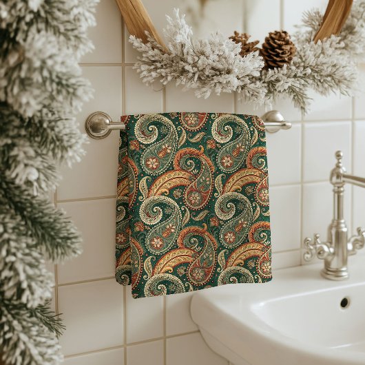 Warm Paisley Towel Boho Gift for Grandparents Home Bad Handdoek