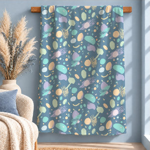 Warm Pastelblauw Geometrisch Worpdekengooikunst Sherpa Deken