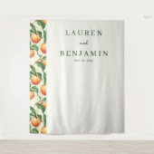 Warm Peach Illustration Border Wandkleed (Voorkant)