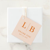 Warm Peach Minimalist Thank You Bedankjes Labels (In situ)