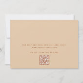 Warm Peach Sand Neutral Wedding | Modern QR Code Kaart (Achterkant)