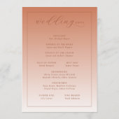 Warm Peach Wedding Ceremony Program Programmakaart (Achterkant)