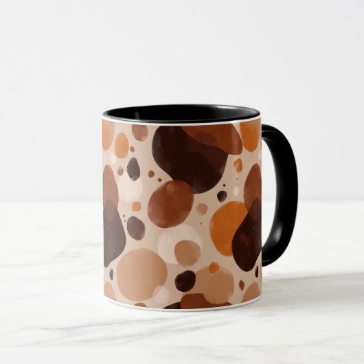 Warm Pebble Aesthetic Mug – Minimal Abstract Dots Mok (Voorkant rechts)