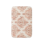 Warm Perzik Damast Aquarel Sierpatroon Badmat (Voorkant Verticaal)