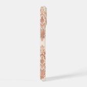Warm Perzik Damast Aquarel Sierpatroon iPhone 15 Case (Rechterkant)