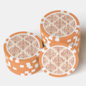 Warm Perzik Damast Waterverf Sierpatroon Poker Chips (Opstapeling)