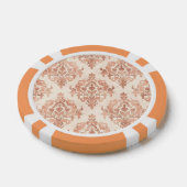 Warm Perzik Damast Waterverf Sierpatroon Poker Chips (Enkel)