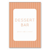 Warm Perzik Minimalistische Dessert Bar Bord Kaart (Achterkant)