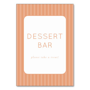 Warm Perzik Minimalistische Dessert Bar Bord Kaart