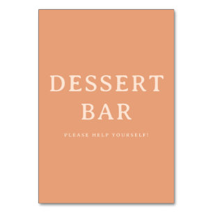 Warm Perzik Minimalistische Dessertbar Bord Kaart